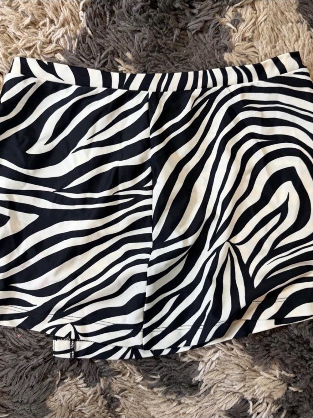 Zebra Print Mini Skirt with Red Accent Rings - Picture 3 of 5